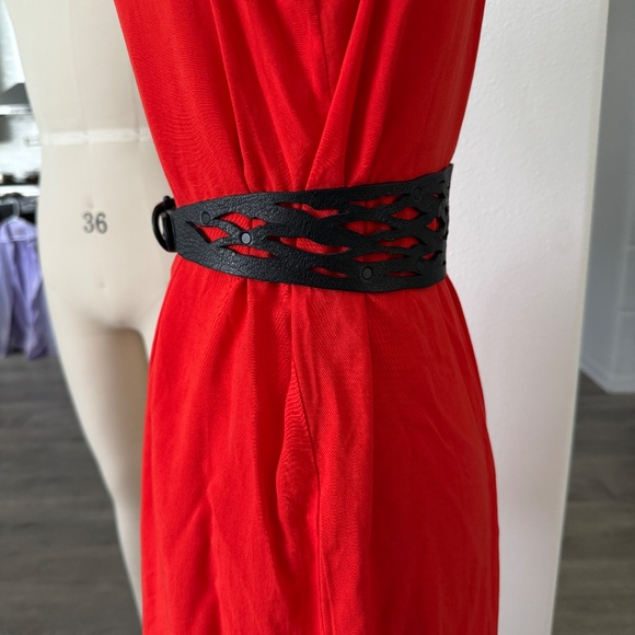 NWT Diesel‎ Black Leather Cut Out Belt Size 70, 25.5\' - 27.5\